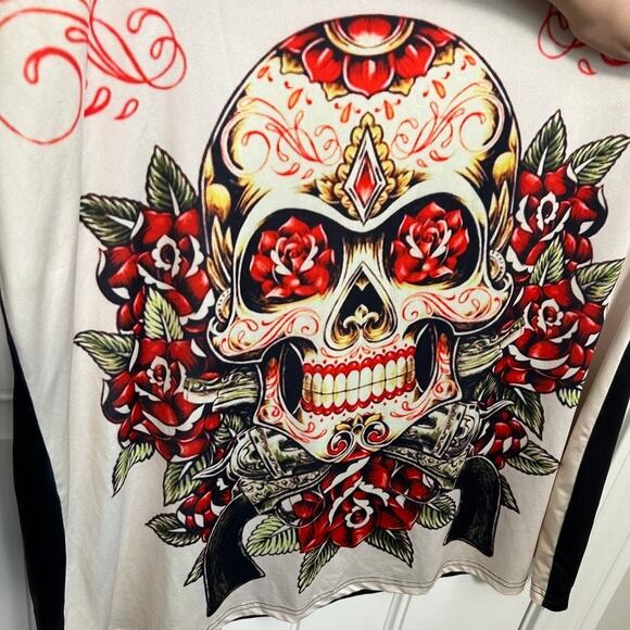 Halloween Day of Dead Sugar Skull Tank Top 5XL Plus Goth Cutout Back Graphic - Picture 10 of 10